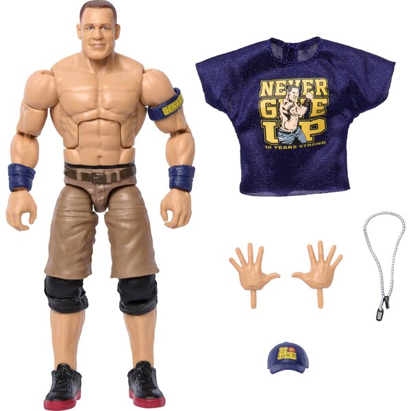 WWE Mattel Elite Action Figure & Accessories, Greatest Hits 2025 Series, 6-inch Collectible John Cena with 25 Articulation Points & Swappable Hands