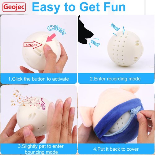 Geojec Active Moving Pet Plush Toy,2025 New Interactive Dog Toys Interactive Dog Ball Moving Dog Toy Dog Toys to Keep Them Busy Active Moving Pet Plush Toy for Dogs Pet Toys(Bule Pig)