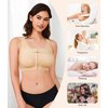BRABIC Women's Front Closure Bra Post-Surgery Posture Corrector Shaper Tops with Breast Support Band (Beige, M)