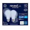 GE Lighting GE Reveal LED Light Bulbs, 2X Life, 8 Watt (60 Equivalent) HD+ Light, Standard Bulb Shape, Medium Base, Dimmable (2 Pack)