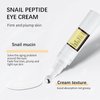 Easilydays Snail Peptide Advanced Under Eye Cream for Dark Circles, with 360° Massage Ball Reduces Wrinkles &Fine Lines, Eye Essence Roll-On, Firms, Moisturizes, and Tightens Puffy Eyes for Men&Women