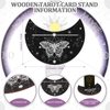 Wooden Tarot Card Case and Wooden Tarot Card Stand Holder, Tarot Cards Box Fortune Telling Trinket Keepsake Box with Pendulum Board Moon Shape Tarot Card Altar Display Stand for Witch (Stylish Style)