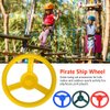 Pirate Ship Wheel Fun Playground with Screw Amusement Park Outdoor Garden Kids Toy Steering Climbing Frame Gift sy Install Swing Accessory Lightweight(Yellow)