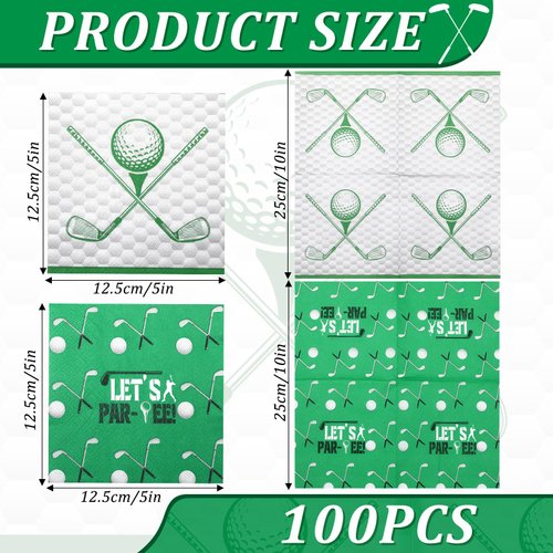 Teenyyou 200 Pcs Golf Napkins Bulk, Golf Themed Party Supplies, Disposable Paper Golf Dinner Napkins, Golf Ball Club Guest Hand Napkins for Golf Theme Birthday Party Favors Decorations