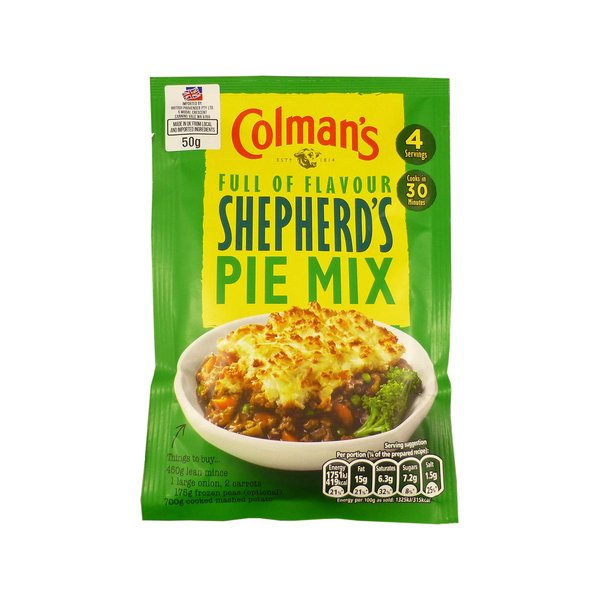 Colman's Shepherd's Pie Recipe Mix perfect with creamy mashed potato quick to prepare pie mix 50 g