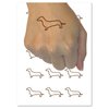 Smooth Haired Dachshund Dog Outline Temporary Tattoo Water Resistant Fake Body Art Set Collection - 54 1" Tattoos (1 Sheet)