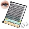 Dedila 200Pcs Handmade Individual False Eyelashes Thickness 0.07mm D Curl Mixed 10-12-14mm /11-13-15mm/12-14-16mm/16-18-20mm 3D Volume Cluster Eye Lashes Etensions (16-18-20mm)