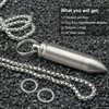 Small Pill Box Titanium Pill Fob Necklace Bullet Nitro Mini Waterproof Pill Holder Lightweight Survival Case Keychain Pill Bottle for Men & Women (TC02(Bullet Pendant))