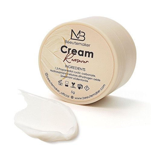 Beeutemaker Cream Lash Remover for Lash Extensions, Beige Color Lash Extension Remover, Low Irritation Cream for Sensitive Skin, Professional eyelash Remover for extensions Salon(Lash Remover,5g)