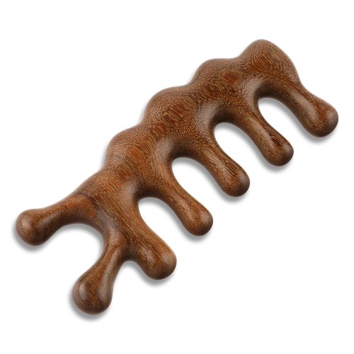 Amabro Wooden Hair Comb, Sandalwood Wide Tooth Massager for Head Relaxation and Care, Acupoint Massage Tool for Men and Women, Natural Fragrance