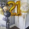 Gold 28 Number Balloons, 40 Inch Giant Number 28 Balloons Foil Mylar Helium Gold Number Balloons for 28th Birthday Party Supplies Anniversary Event Celebration Decorations
