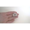 Generic Tiny small textured silver tone rectangle metal hair claw clip