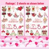 Partywind Luminous Valentines Day Temporary Tattoos for Kids, 38 Styles Glow Valentines Day Decorations Party Favors Supplies Decor, Valentine Heart Stickers for Kids to Exchange (2 Sheets)