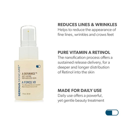 Serious Skincare - Retinol Face Renewal 3 Pc Skin Care Set - Anti-Aging for Fine Lines & Wrinkles - Serum, Facial Moisturizer Cream & Face Wash Cleanser - Micro Exfoliate & Hydrate for Radiant Skin