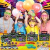Winrayk 84Pcs 80s 90s Party Favors Birthday Supplies Shutter Glasses Gift Box Glove Necklace Hair Tie Glow Sticker Slap Bracelet Keychain Adult Teen Kid Retro Hip Hop 80s 90s Party Supplies Decoration