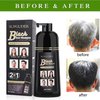 SUPGUDER 400ml Black Hair Dye Shampoo-Instant Black Hair Shampoo for Natural Hair,Temporary Hair Dye Shampoo for Men Women Black Color/Simple to Use/Lasts 30 Days-Fast Acting Natural Ingredients