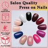 LoveOurHome 288pc Oval Press on Nails Short Fake Nails Tips Acrylic Nails Press ons Nail Short Almond Glue on Nail French Tips Press on Nail Women Girls Artificial False Nail with Adhesive Tabs