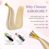 KiiKiiGirl Virgin Remy I Tip Hair Extensions Human Hair Blonde Highlight Golden Blonde Real Itip Human Hair Extensions 18Inch Pre Bonded I Tips Human Hair Extensions Blonde For Women 30G/Pack
