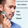 Angel Kiss Derma Roller REAL NEEDLE Advanced Version5 for Face Body Beard - 192 Individual Titanium Micro Needles 0.3mm Microneedling Roller Includes Storage Case