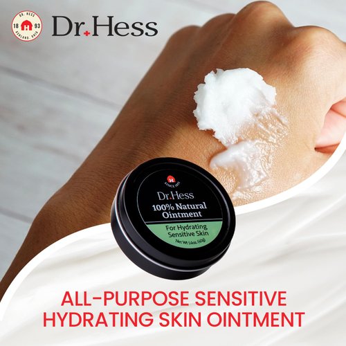 Dr. Hess 100% Natural Sensitive Skin Ointment, All-Purpose Ointment with Soybean Oil, Cocoa Butter, Shea Butter & Aloe Vera, Moisturizer Cream for Face & Body, Cracked Heels, 1.4 oz 4 Pack