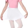 Durio Ballet Wrap Skirt Pull-on Ballet Skirts for Girls Ballet Skirt Toddler Ballerina Dance Skirt Ballet Clothes H White Small