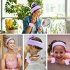 ACO-UINT 4Pcs Purple Spa Headband and Face Washing Wristbands Set, Skincare Headband Face Wash Headband Makeup Headband, Hair Claw Clip Skin Care Headband for Washing Face