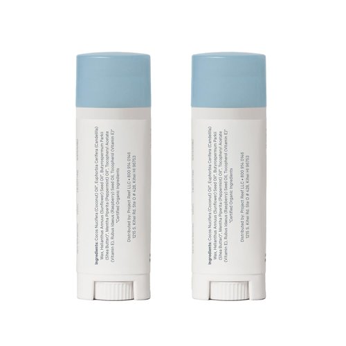 Project Reef Cooling Lip Balm w/Organic Peppermint, Shea Butter, Vitamin E, Hydrating Chapstick, Soothe Dry Sunburnt Lips, After Sun Care, 2 Pack