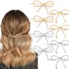 8 Pcs Metal Bow Hair Clips Chic Bows Hair Pins Elegant Cute Hair Barrettes Simple Minimalist Headwear Styling Accessories for Women Girls
