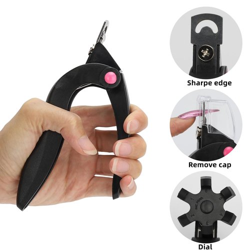 3 Pieces Acrylic Nail Clippers, Adjustable Nail Tip Cutter with Sizer and Catcher, Stainless Steel False Nail Clipper for Acrylic Nails with Length Nail Clippers for Acrylic Nails with Length Measure