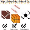QIYANPAX Sports Birthday Party Decorations, Sports Theme Party Plates and Napkins Baseball Football Soccer Basketball Disposable Tableware Serves 20 Guests for Birthday Party
