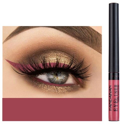 Dragonranee Coloured Eyeliner,Matte Liquid Eyeliner Rainbow Colorful Neon Eyeliner Pencil Pigmented Waterproof Smudgeproof Long Lasting Gel Eye Liner Christmas Makeup Gift for Women (RustRed#4)
