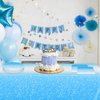 41Pcs Ombre Blue Party Supplies Blue Party Tableware Set Gradient Light Blue Paper Plates Napkins Tablecloth丨Wedding Anniversary Baby Shower Birthday Party Decorations Supplies,Serve 20