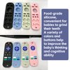 2-Pack Baby Teether Toys Silicone Toddler Sensory Toy Chew Toys Educational, TV Remote Control Shape Teething Toys for Babies 6-18 Months (Black)