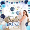 First Trip Around The Sun Birthday Decorations Space Theme 1st Birthday Banner Outer Space Birthday High Chair First Birthday Decorations for Boy Space Party Decorations(Space)