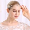 Salliy Wedding Hair Comb Silver Leaf Bridal Hair Piece Silver Rhinestone Hair Accessories for Women and Girls (K)