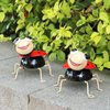 Cruis Cuka Metal Yard Art Garden Decor for Outside Cute Red Ladybugs Lawn Patio Ornaments Backyard Decorations Garden Gifts for Mom - Set of 2