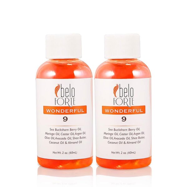 Repair Dry Damaged Brittle Hair Quick with Intense Hydration. Wonderful 9 Hair Oil Blend for Amazing Healthy Hair Beloforte Argan Castor Coconut Olive Avocado Shea Sweet Almond Moringa Sea Buckthorn-2