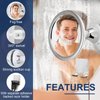 Fogless Shower Mirror with Suction Cups, 360° Rotatable, Anti-Fog Bathroom Mirror for Shaving, Make-up, Showering, Bathroom Accessories, Silver