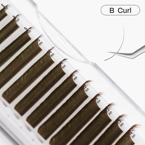 NATUHANA Colored Eyelash Extensions 0.07mm B Curl 8-14mm Mixed Tray Color Lash Supplies Individual Classic Colorful Lash Extensions Dark Brown Volume Lash Extensions (Brown;0.07 B, 8-14 MIX)