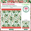 Christmas Party Supplies, Paper Napkins Disposable Luncheon Napkins Party Napkins for Merry Christmas Holly Jolly Christmas Holly Mistletoe Winter Holiday Party Decorations, 3 PLY, 50 Count