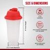 Signoraware Shaker Bottles | 17-Ounce Plastic Protein Shake Bottle for Meal Replacement Shakes & Smoothies, Beverages, Mixing Salad Dressing & Sauces, Margarita, & More | 2 Pack