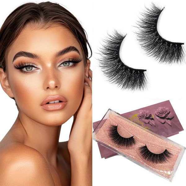 GOO GOO False Eyelashes 3D Mink Eyelashes 16mm Bushy Siberian Mink Fur Eyelashes Hand Made Lashes Natural Eyelashes Real Fake Eyelashes 1 Pair