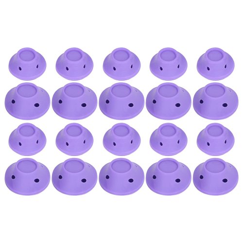 Silicone Hair Curlers Set,20Pcs No Clip Heatless Hair Curlers Roller,Mushroom Shaped Hair Curlers Set for Girls Women DIY Wave Hair Style Tool Purple