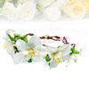 Lurrose Flower Crown Lily Flower Headband Hair Wreath Bridal Floral Crown Headdress Bohemian Garland for Wedding Festival (Beige)
