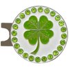 Giggle Golf Bling Golf Ball Marker with A Standard Magnetic Hat Clip | Great Gift for Women (Four Leaf Clover)