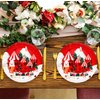 GOGUOGOFA 50Pcs Christmas Party Plates Christmas Party Supplies Xmas Party Decoration 7" Christmas Dessert Paper Plates Christmas Tree Plates Christmas Theme for Holiday Merry Christmas Party Decor