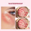 Baked Brighten Blush Powder, Marbleized Blush & Highlighter, Shimmery Powder Blush for Cheeks, Lightweight Creamy Natural Finish, Vegan & Cruelty-free