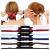 LOVEF Pack of 4 Magic Beauty Hair Hairstyle Foam Sponge Donut Maker Ponytail Bun Maker Twister Tie Upgraded with Pearl 24cm (Black)