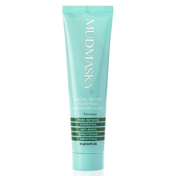MUDMASKY® Facial Detox Purifying Recovery Mud Mask 60ml / 2.0 FL. OZ. - FULL SIZE - Reduces pores in under 12 minutes! Reduces Acne and pimples within 20 days. OVER 200,000+ reviews on IPSY!