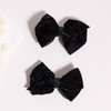 2pcs Velvet Hair Bows 4" Glitter Black Velvet Ribbon Alligator Clips Barrette Cute Fall Bowknot Decor Accessories for Little Teen Toddler Baby Girls Kids